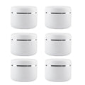6-Pack 8.5oz White Plastic Cosmetic Jars with Lids
