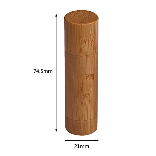 Bamboo Lip Balm Tubes, 5.5g Refillable - Set of 4