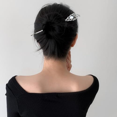 6-Piece Star Moon Hair Sticks for Buns Vintage Chinese Hairpins