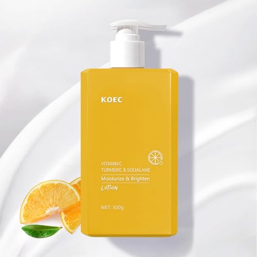 Turmeric & Vitamin C Cream Body Lotion for Dry, Dull Skin, 300 milliliters | Moisturizer Firming, Refreshing, Non-sticky - Scented Glow Body & Face Lotion, 24 Hour Moisture Milk Skin