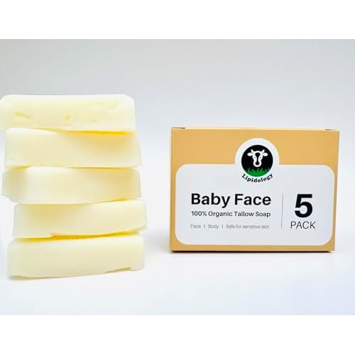 Unscented Tallow Soap, 5 PACK, 300 g - by Lipidology