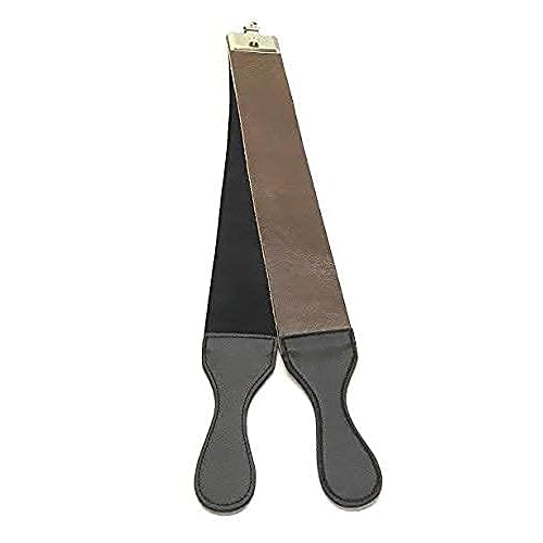 G.B.S Mahogany Wood, Shave Ready Straight Razor, Leather Strop Made with Cow Hide Leather Steel Clamp, Wooden Handle