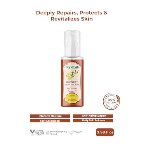 Ozonated St. John¡¯s Wort Oil ? Botanical Skin Care Oil for Daily Use, Vegan Clean Formula ? 3.38 fl oz