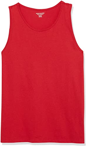 Amazon Essentials Men's Regular-Fit Tank Top, Red, X-Small