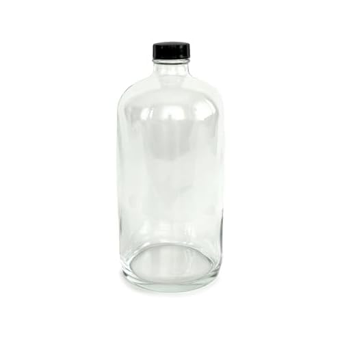 Vivaplex, 2, Clear, 32 oz Glass Bottles, with Lids