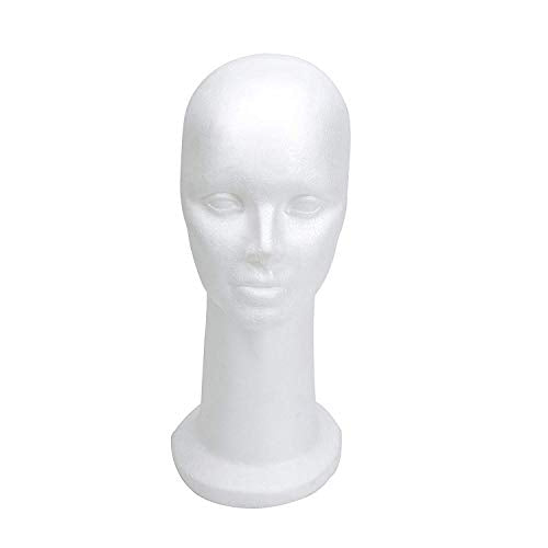 15" Foam Mannequin Head Display Stand for Wigs & Hats