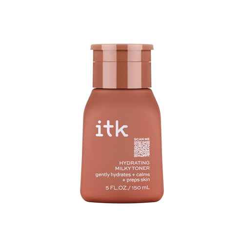 ITK Hydrating Hyaluronic Acid Milky Face Toner for Dry Skin + Redness with Green Tea + Squalane - Prep, Tone + Calm Skin for Women - Soothing Vegan Moisturizing Facial Toner - 5 oz.