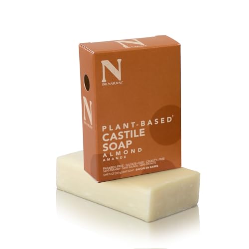 Dr. Natural Castile Bar Soap - Multipurpose Soap Bar with Anti-Acne Properties - For Face, Body and Hair - Sensitive Skin Body Wash - Almond - 5 oz..