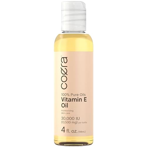 Coera Vitamin E Oil | 100% Pure 30,000 IU | 4 fl oz | For Face, Skin, Hair, and Body | Free of Parabens, SLS, & Fragrances