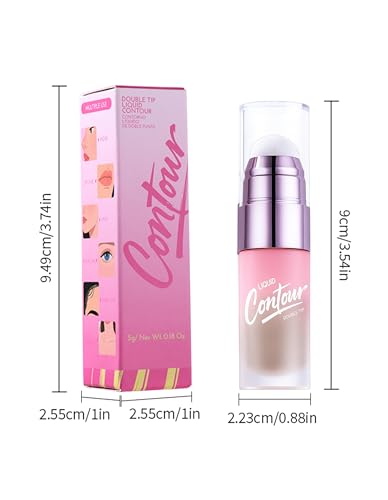Erinde Cool Toned Liquid Contour Stick with Brush - Grey Brown