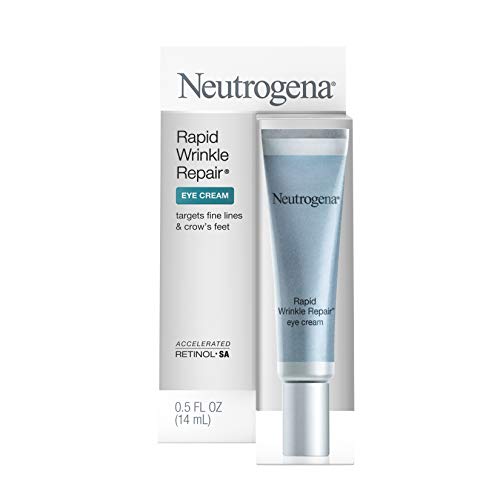 Neutrogena Rapid Wrinkle Repair Face & Neck Night Moisturizer Retinol Cream, 1 fl. oz & Rapid Wrinkle Repair Under-Eye Cream with Retinol, 0.5 fl. oz