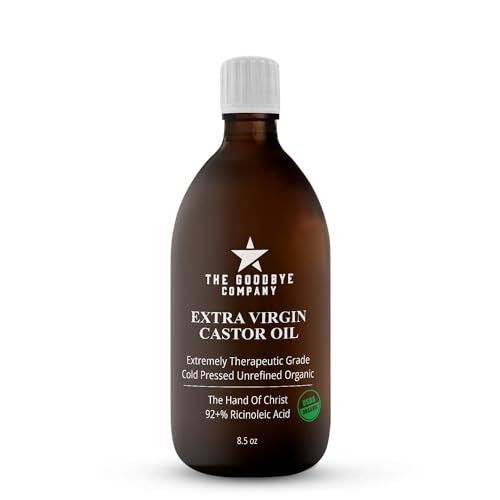 100% Natural Virgin Castor Oil, USDA Certified Organic - For Skin, Hair Growth and Eyelashes (250 mL)