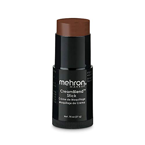 Mehron Makeup CreamBlend Stick | Face Paint, Body Paint, & Foundation Cream Makeup | Body Paint Stick Perfect for Halloween Makeup .75 oz (21 g) (Sable Brown)