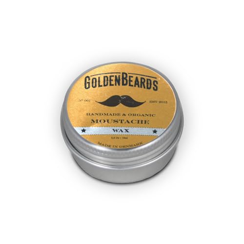 Golden Beards Mustache Wax ? Organic & Natural Medium Hold Styling Wax for Men, Nourishing Beeswax & Oils, Handmade in Denmark ? 15ml (0.5oz)