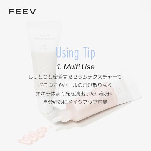 FEEV Hyper-Fit Shimmering Serum (10g) | Natural Shimmer Glow | 60% Of Moisturizing Essense | Liquid Highlighter | Vegan | K-Beauty (Peach Fairy, 0.35 Ounce)