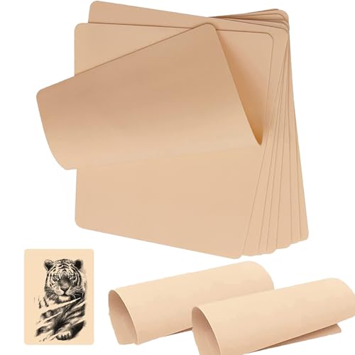 Yuelong 10Pcs Tattoo Practice Skins Double-Sided Fake Skin for Tattooing & Microblading | Reusable Blank Tattoo Skin Pad, Beginner-Friendly, Studio-Grade Training Supplies