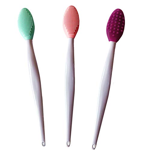 3 Pcs Lip Scrub Brush Set - Silicone Exfoliating Lip & Face Cleansers - Lightening