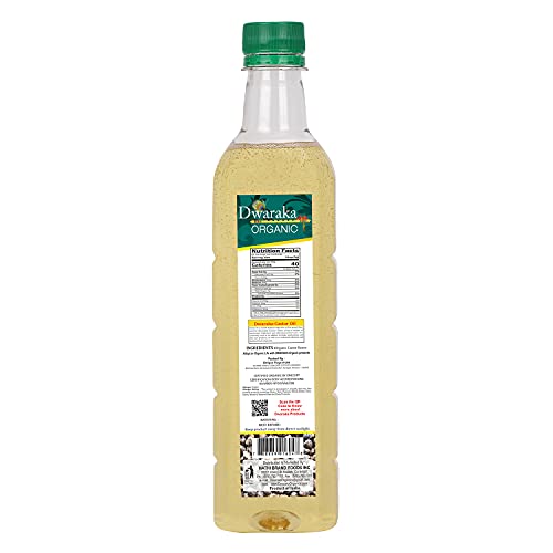 Dwaraka Organic Cold Pressed Castor Oil - 16.9 Fl Oz for Hair Growth & Skincare