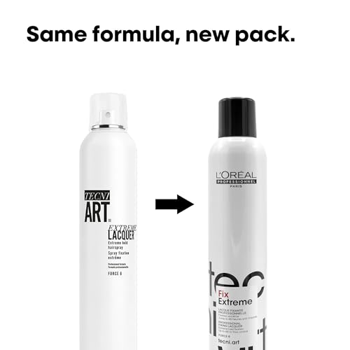 L'Or?al Professionnel Paris Fix Extreme Lacquer - Strong Hold Hairspray For All Hair Types, Anti-Frizz and Shine, Packaging May Vary