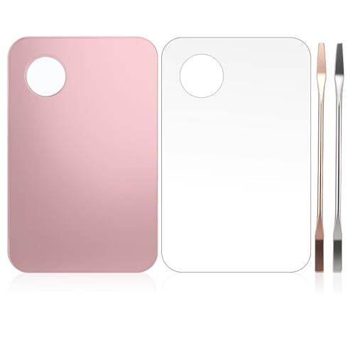 4Pcs Acrylic Makeup Palette with Spatula Set