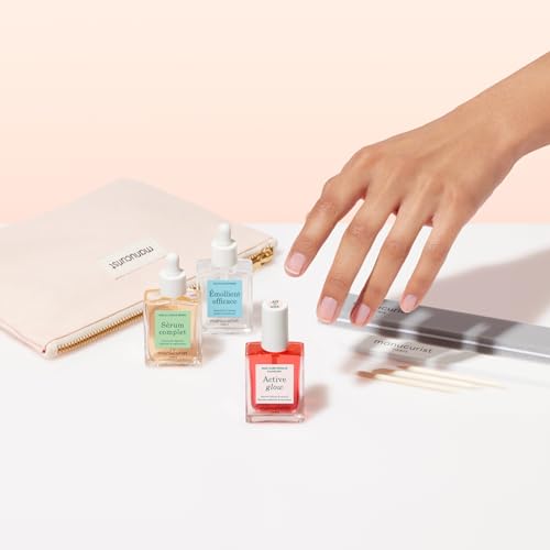 Nail Care Kit with Active Glow Serum, File, Buffer & Cuticle Tools