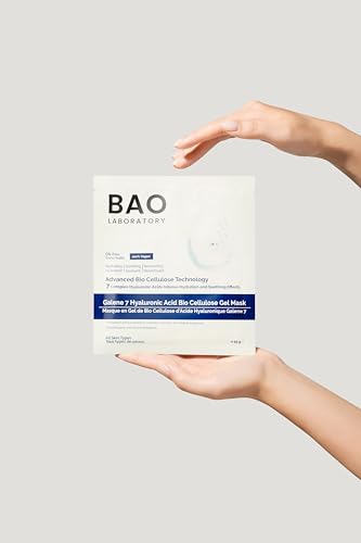 BAO Laboratory Galene 7 Hyaluronic Acid Bio Cellulose Gel Mask | Intense Hydration & Soothing Effects Gel Mask for Face | Skin Care Face Moisturizer Mask Soothing Facial Mask | 100% Vegan, 55 g