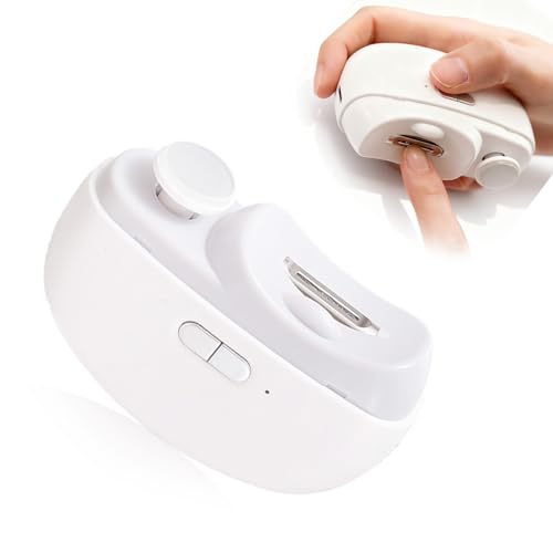 Electric Nail Clipper with Polishing - White