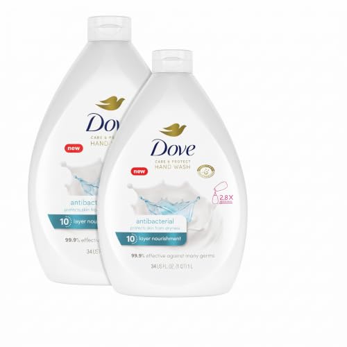 Dove Antibacterial Hand Wash Refill 34 oz Pack of 6 Unscented Moisturizing