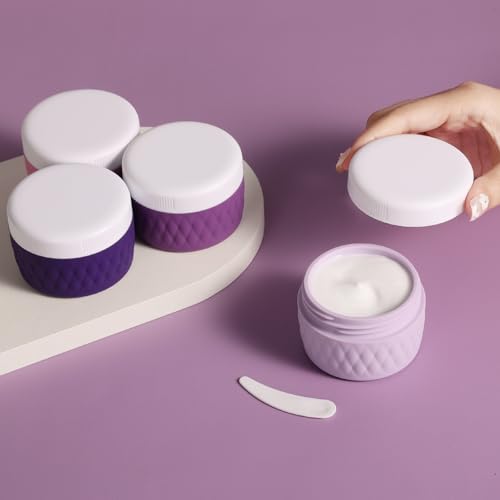TSA Approved Travel Cream Jars 2oz - Leak-Proof Silicone, 4 Pack