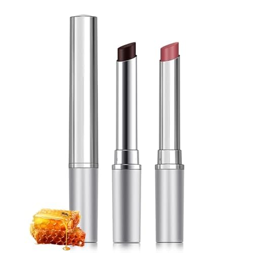 Tinted Lip Balm-2Pcs Hydrating Black Brown Pink Sugar Color Lip Tint Moisturizer,Shiny Honey Lip Care Balm for Dry Lip,Moisturizing Sheer Lip Gloss Lip Treatment, Christmas Lip Makeup Gift for Women