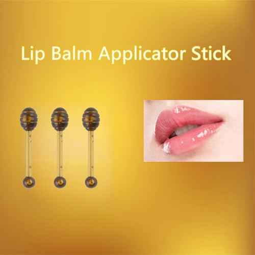 Lip Applicators Stick Lip Balm Applicator with Small White Box Plastics Lip Brush Stick Lip Mask Applicator Lip Balm Honey Jar (30)