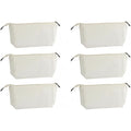 Juvale Canvas Makeup Bag - 6 Pack, 11.75 x 5.5 In, White Cotton - Travel Cosmetic & Toiletry Pouches with Zipper - Blank DIY Canvas Pouches for Crafting & Bridesmaid Gifts
