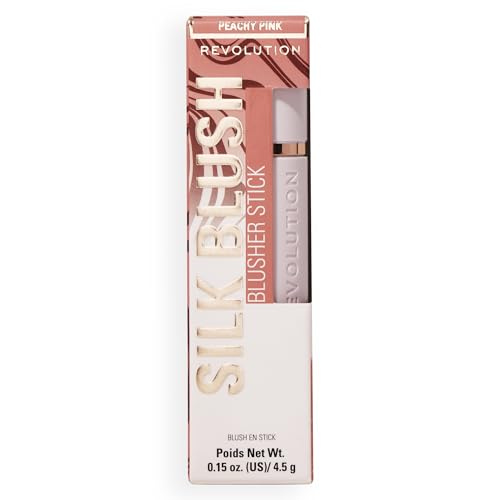 Revolution Skin Silk Marble Blush Stick Peachy Pink - Vegan, Cream-to-Powder Face & Cheek Makeup