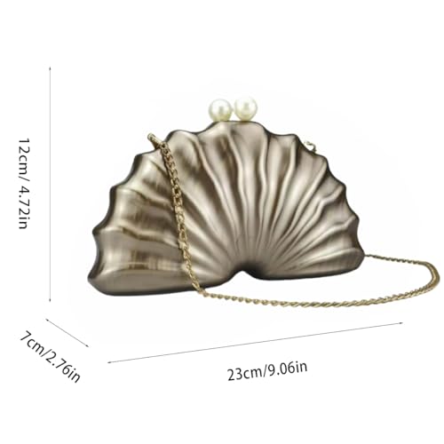 Women's Shell Clutch Handbag – Marble Acrylic Evening Bag