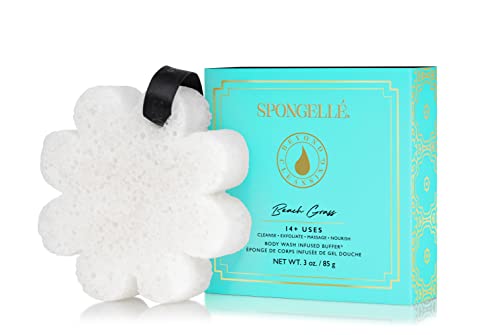 SPONGELLÉ Boxed Flower Shower Body Wash Infused Buffer, Beach Grass