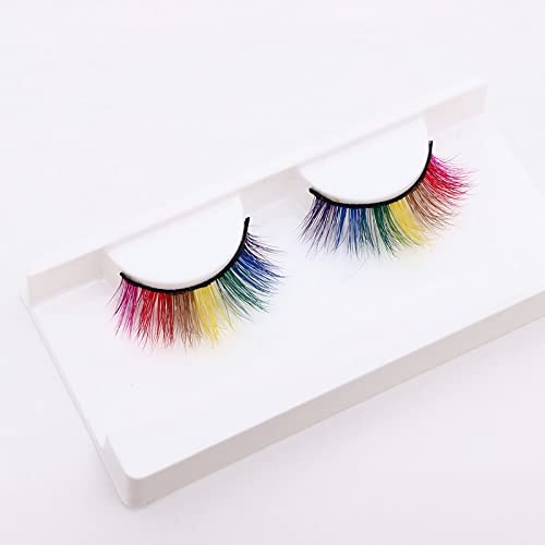 Colored 3D Mink Lashes - 17mm Rainbow Eyelashes