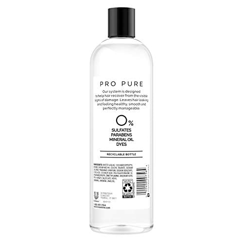 TRESemm? Pro Pure Shampoo for Damaged Hair Damage Recovery Sulfate, Paraben and Dye Free, 16 Fl Oz (Pack of 4)