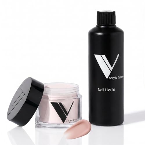 V Beauty Pure Acrylic Nail System Kit - Nude Powder 1.5 oz & Monomer 8 oz