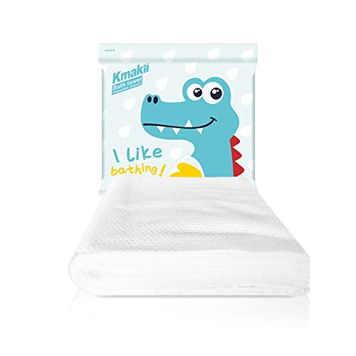 KMAKII 12 Pack Disposable Bath Towels White Soft Bath Bath Wipes Portable and Breathable Thick Bath Cloths for Travel Hotel Business Trip Size: 55"X28"