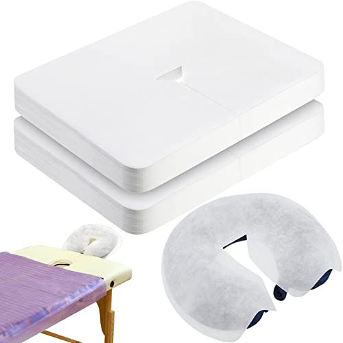 Oudain 800 Pcs Disposable Face Cradle Covers, Non-sticking Massage Face Cradle Headrest Cover for Massage Table Chairs Fitted for 16 x 12 Inches
