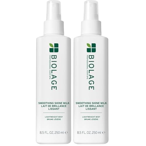 Biolage Smooth Shine Milk - Smoothing Leave-In Spray, Adds Shine, Reduces Frizz, Lightweight Hold, Styling Primer, Vegan & Paraben-Free, (Pack of 2)