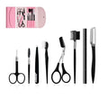 8-Piece Eyebrow Grooming Kit with Tweezers & Scissors