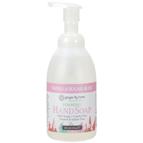 Ginger Lily Farms Botanicals All-Purpose Foaming Hand Soap Refill, 100% Vegan & Cruelty-Free, Vanilla Sugar Bliss Scent, 20 Fl Oz (Pack of 8)