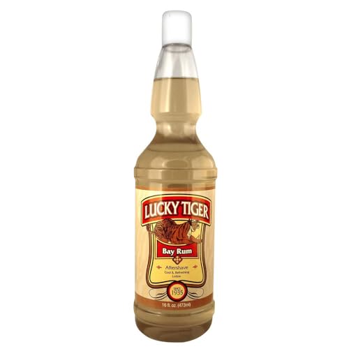 Lucky Tiger Bay Rum AfterShave for Men (16 Fl Oz) ? Classic Spiced Aftershave Scent with Bay Oil ? Invigorating Post-Shave Toner for Toning & Tightening Skin