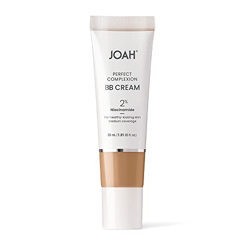 JOAH Beauty Perfect Complexion BB Cream with Hyaluronic Acid and Niaciminade,Korean Makeup with Medium Buildable Coverage,Evens Skin Tone Lightweight Semi Matte Finish Medium with Neutral Undertones