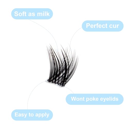10-12mm D Curl Lash Clusters - 144Pcs DIY Eyelash Extensions