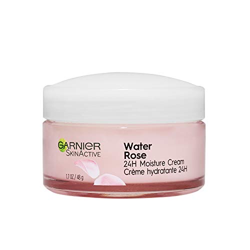 Garnier 24H Moisture Cream with Rose Water and Hyaluronic Acid, Face Moisturizer for Normal to Dry Skin, 1.7 Fl Oz (48g), 1 Count (Packaging May Vary)