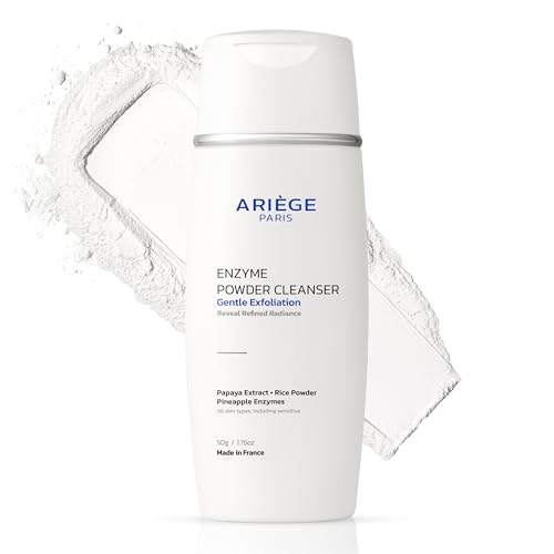 Gentle Face Cleanser Enzyme Powder Face Wash, Rice Cleanser and Rice Exfoliator for Face, Water-Activated Travel Face Wash, 99.8 Percent Natural, Made in France