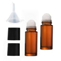 2Pcs Brown 30ml Glass Roller Bottles Essential Oil Refillable