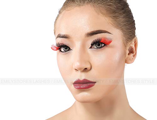 Red & Black False Eyelashes for Queen of Hearts Costume
